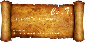 Csizmár Tivadar névjegykártya